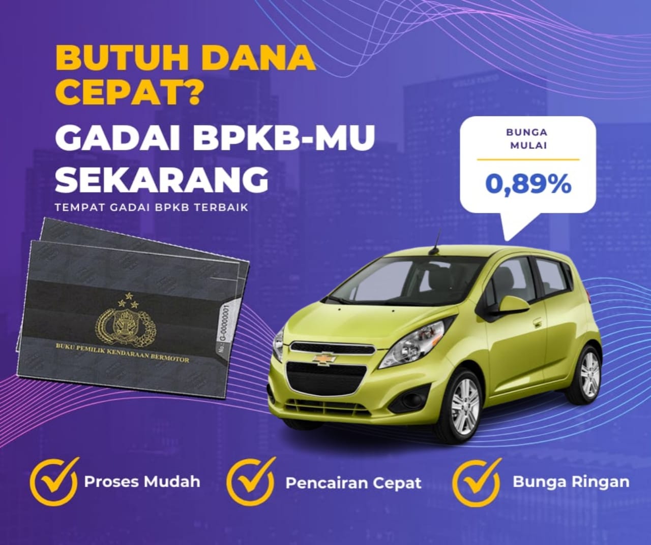 Kredit Jaminan BPKB Mobil Spark Dapat Dana Berapa? Seperti Ini Simulasinya